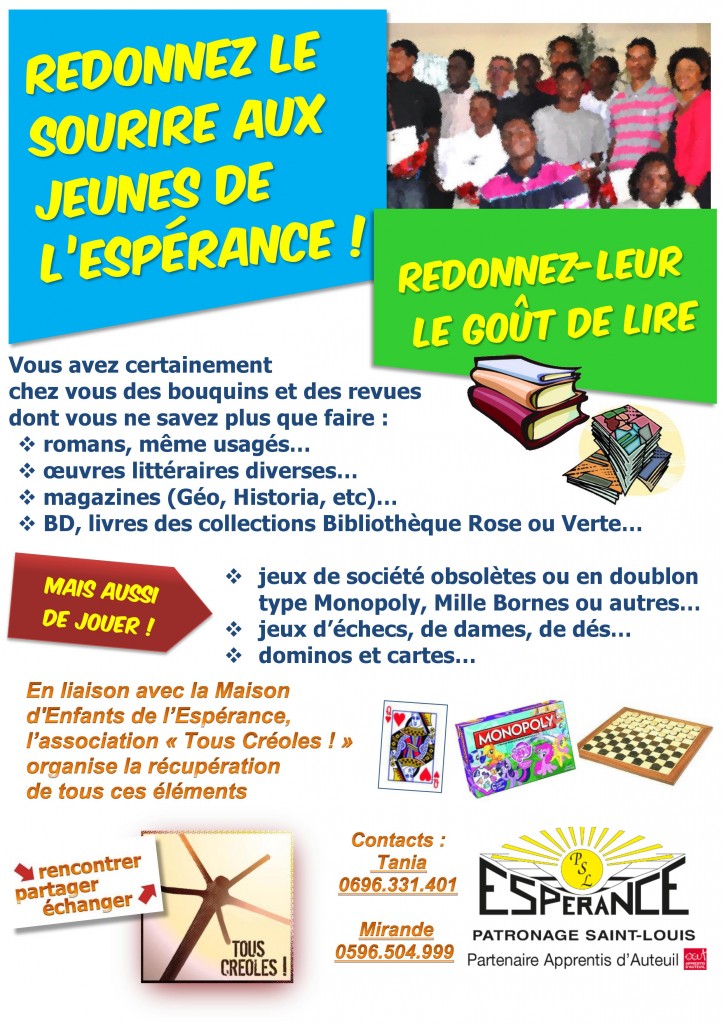 TOUS CREOLES FLYER LIVRES FOYER ESPERANCE