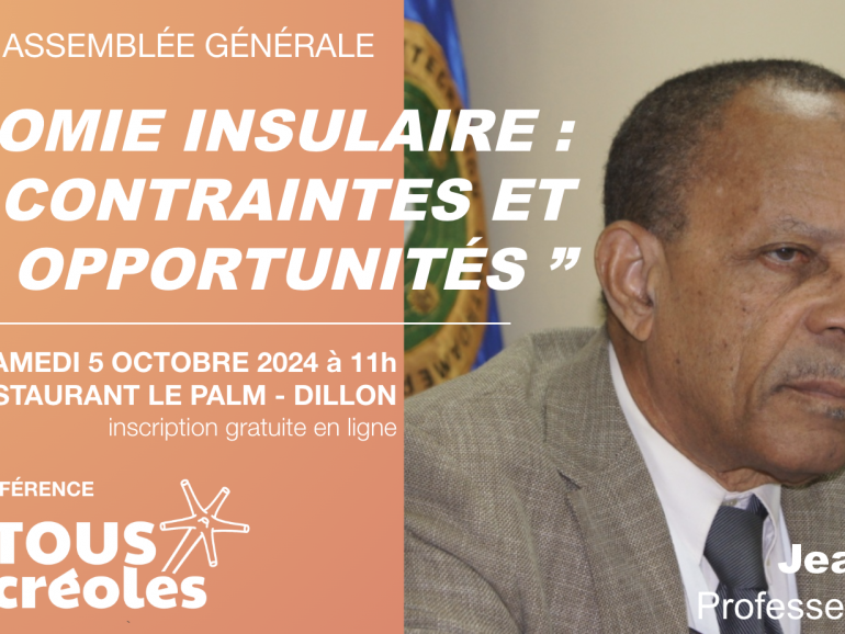 Conférence sur l’économie insulaire, avec Jean Crusol, samedi 5 octobre