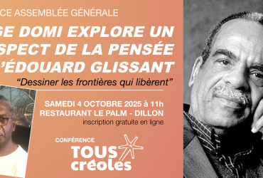 Conférence de Serge Domi sur Édouard Glissant, samedi 4 octobre