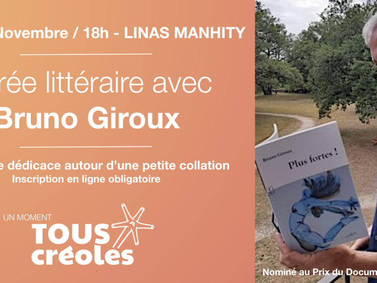 Soirée littéraire avec Bruno Giroux, jeudi 20 novembre